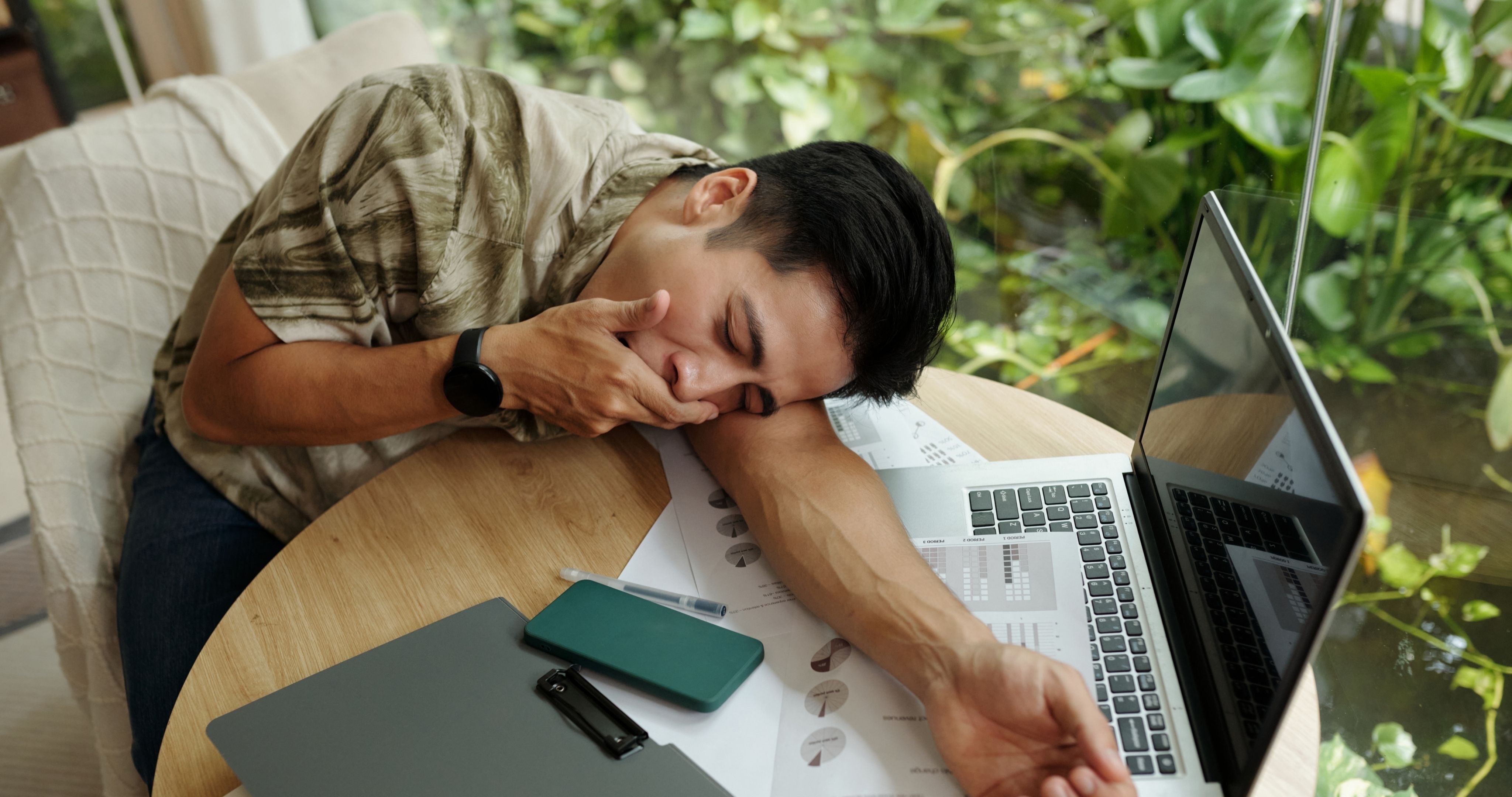 tired person working