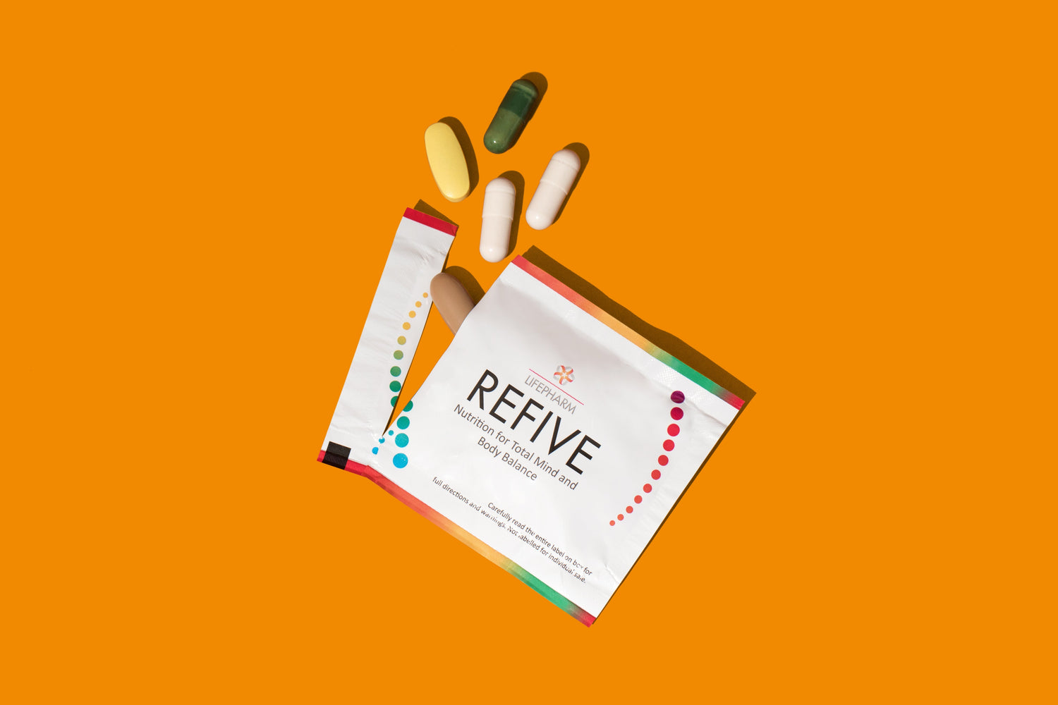 Refine pills with orange background