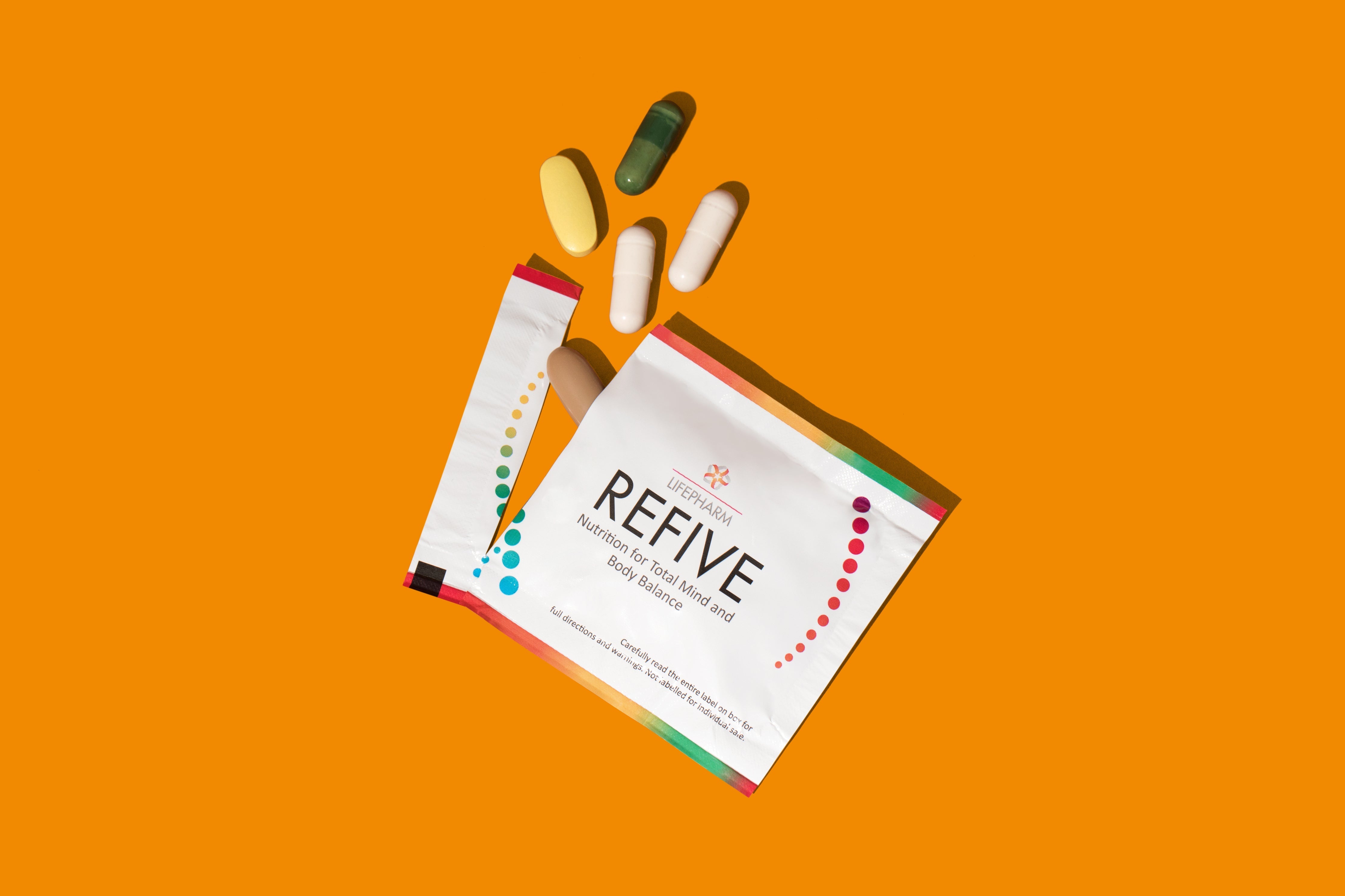 Refine pills with orange background
