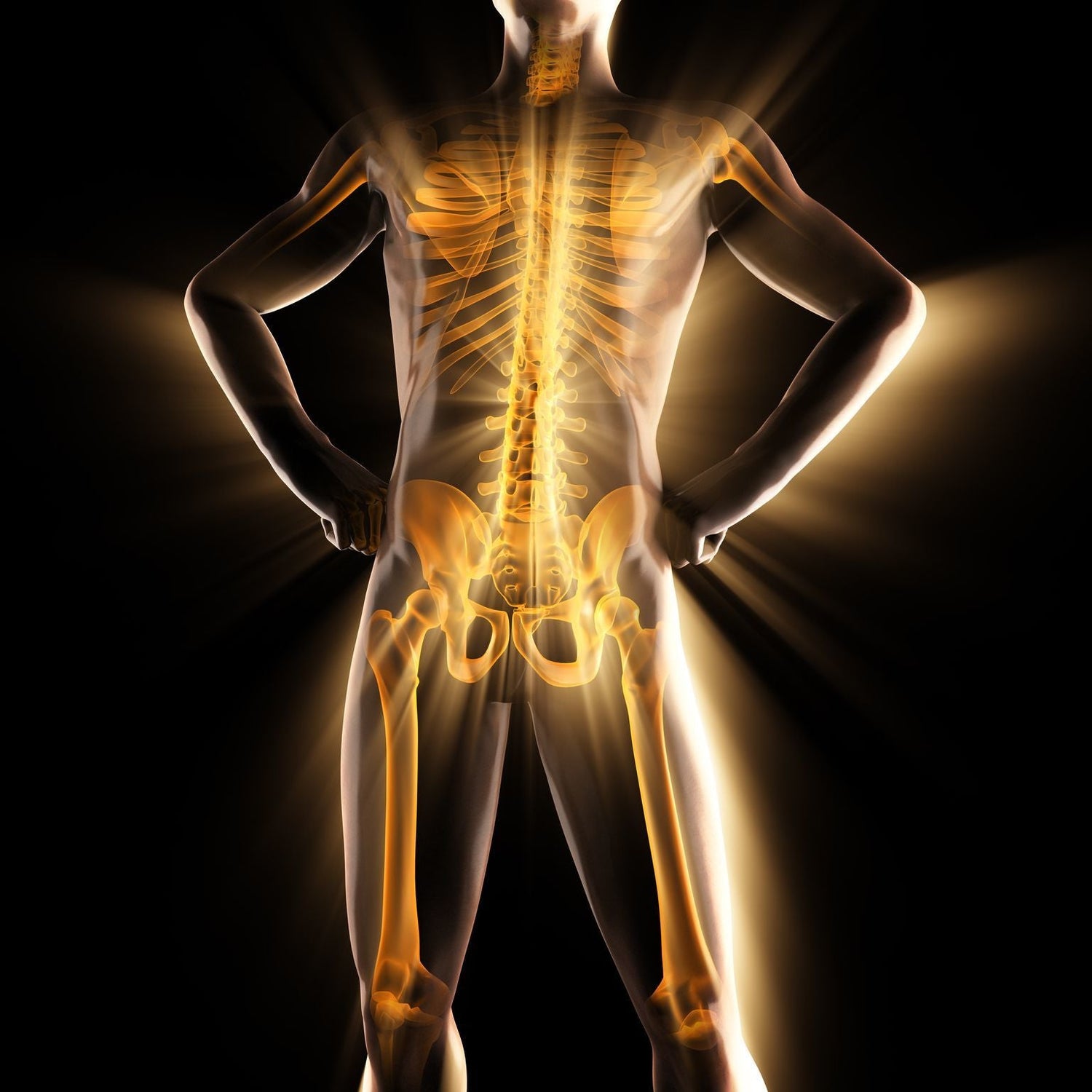 golden transparent human