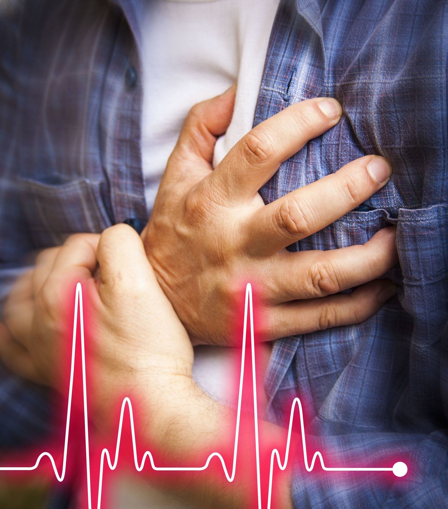 man holding his heart