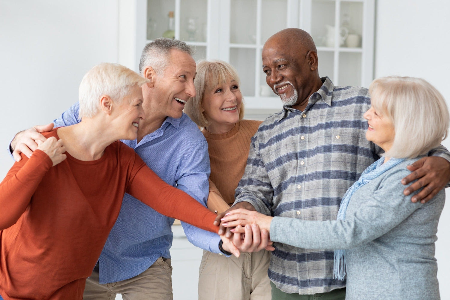 group of happy elderly people